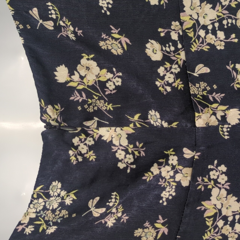 Kenzie x Francesca's Collections navy satin floral lace slip midi dress - Picture 4 of 13